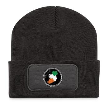 Emblème de la carte tricolore d’Irlande - Beanie recyclé à patch - charbon - Devant