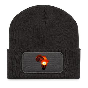 Africa safari continent - Recycled Patch Beanie - dark grey - Front