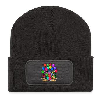 Schule Schultag Schulkind Schulbeginn Schultüte - Recycelte Patch Beanie - Dunkelgrau - Vorne