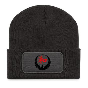 Wado karate pigeon - Recycled Patch Beanie - dark grey - Front