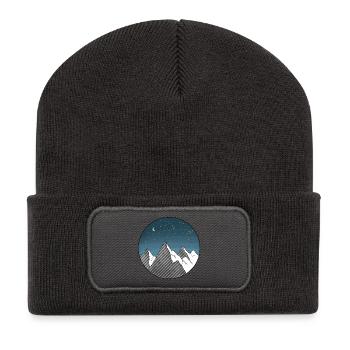 Mountain starry sky - Recycled Patch Beanie - dark grey - Front