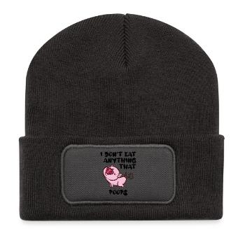 Porc végétalienne Déclaration - Beanie recyclé à patch - charbon - Devant