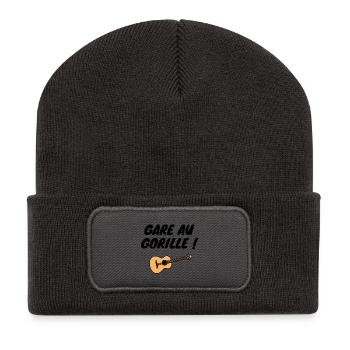 Gare au Gorille - Beanie recyclé à patch - charbon - Devant