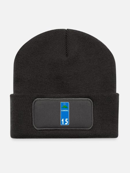 Cantal - Beanie recyclé à patch - charbon