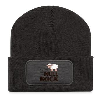 Null Bock auf Dienstag - Schaf - Recycelte Patch Beanie - Dunkelgrau - Vorne