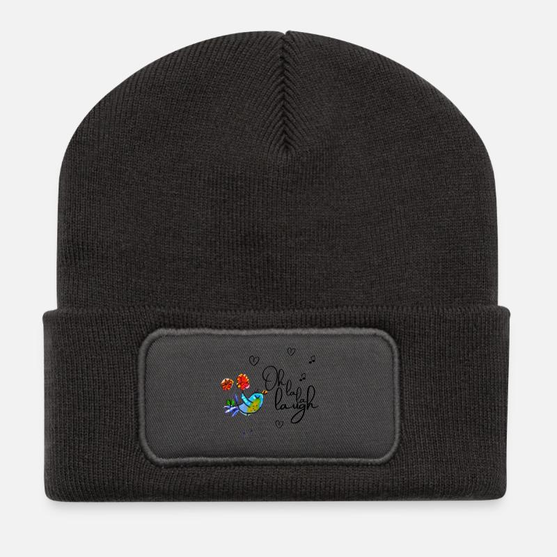 Oh la la laugh - Recycelte Patch Beanie - Dunkelgrau