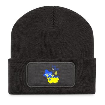 Loir et cher - Beanie recyclé à patch - charbon - Devant
