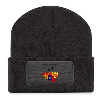 Pyrénées atlantiques - Beanie recyclé à patch - charbon - Devant