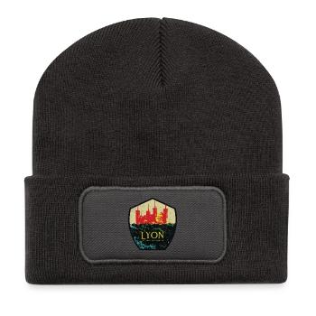 Lyon Frankreich ist meine Heimatstadt - Recycelte Patch Beanie - Dunkelgrau - Vorne