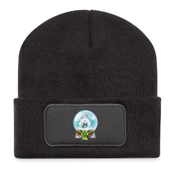 Boule à neige Père Noël avec cannes de bonbon - Beanie recyclé à patch - charbon - Devant