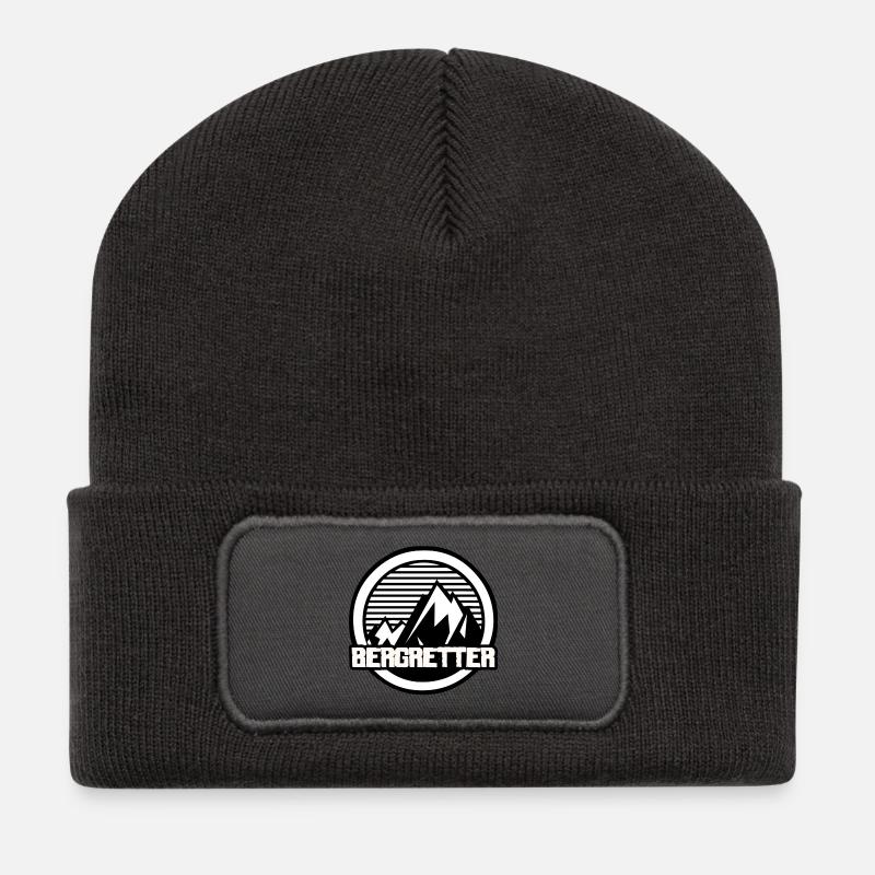 Bergsteiger - Bergretter - Bergrettung - Wanderung - Recycelte Patch Beanie - Dunkelgrau