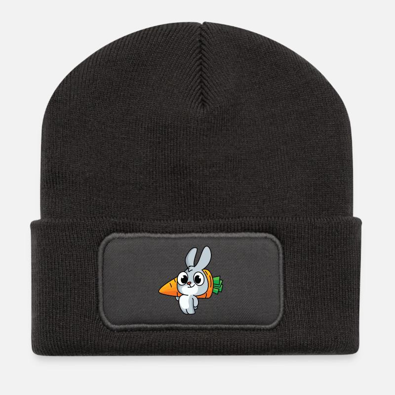 Fleißiges Häschen - Recycelte Patch Beanie - Dunkelgrau