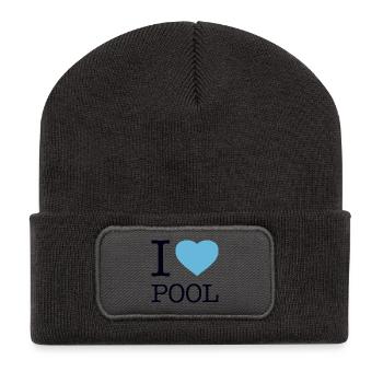 J’ADORE LA PISCINE - Beanie recyclé à patch - charbon - Devant