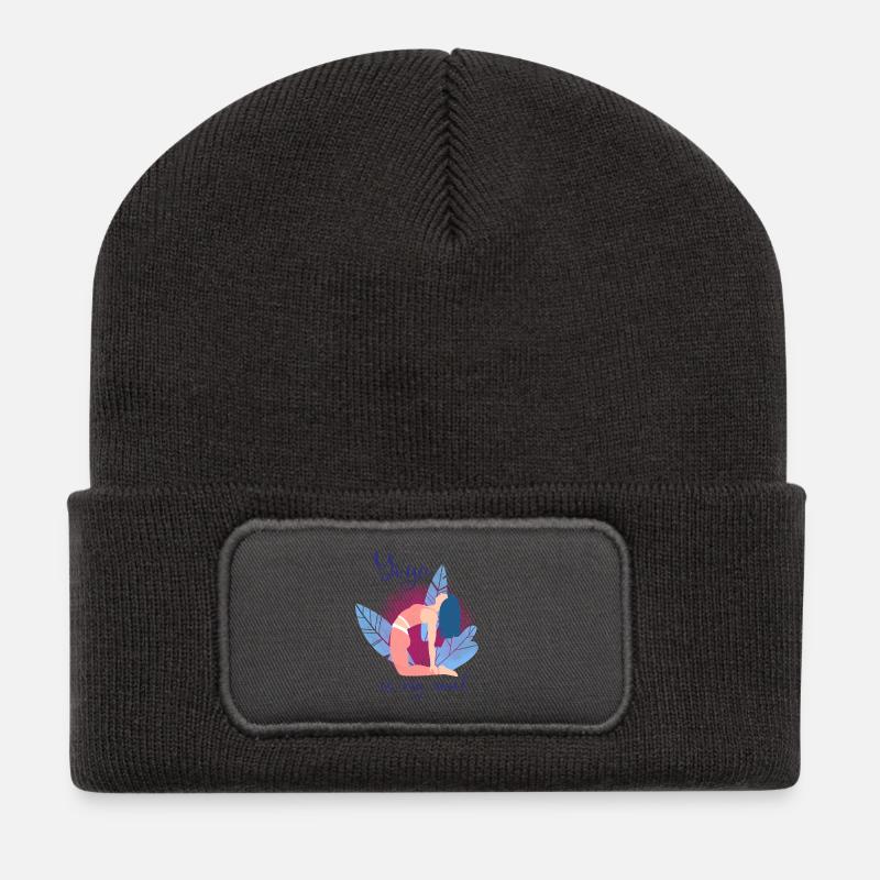 Yoga - Recycelte Patch Beanie - Dunkelgrau