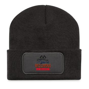 Glasses Visual impairment Grandmother Statement Grandma - Recycled Patch Beanie - dark grey - Front