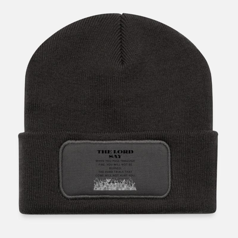 Bibelvers - Recycelte Patch Beanie - Dunkelgrau