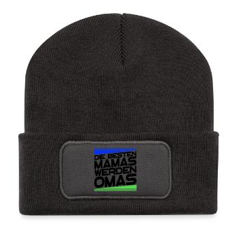 Gratulation Oma Statement Großmutter Alles Gute - Recycelte Patch Beanie - Dunkelgrau - Vorne
