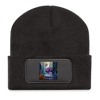 Poisson fantastique mignon dans l’océan profond - Beanie recyclé à patch - charbon - Devant