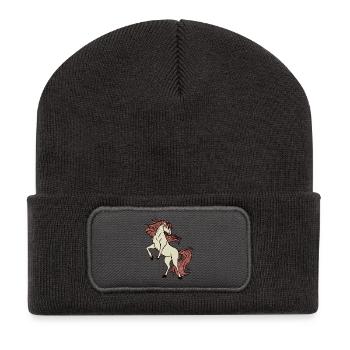 Icelandic Horses Gallop Horse Fan Horse Love Horses - Recycled Patch Beanie - dark grey - Front