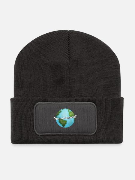 Menschheitsfamilie Friedensbewegung - Recycelte Patch Beanie - Dunkelgrau