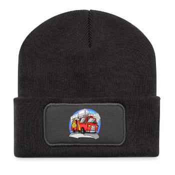 Fire brigade fire engine - Recycled Patch Beanie - dark grey - Front