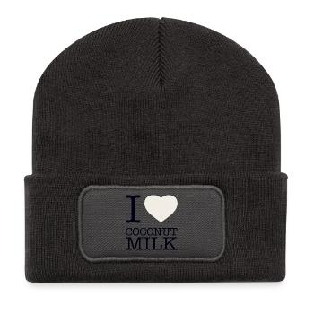 I LOVE COCONUT MILK - Recycled Patch Beanie - dark grey - Front