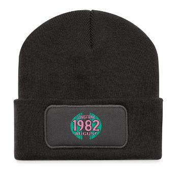 Tierkreiszeichen Jungfrau - Geburtstag August 1982 - Recycelte Patch Beanie - Dunkelgrau - Vorne