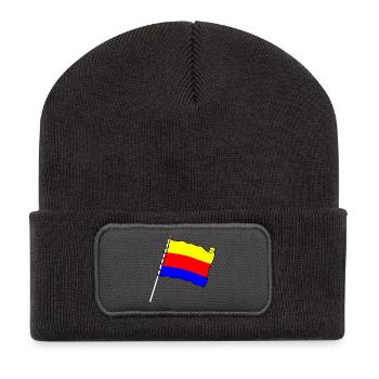 Flagge der Flagge der Provinz Nordholland - Recycelte Patch Beanie - Dunkelgrau - Vorne