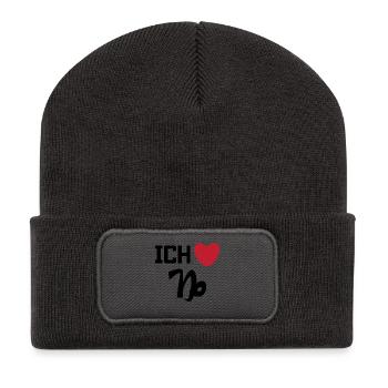 Heart Capricorn Statement Horoscope Zodiac Sign - Recycled Patch Beanie - dark grey - Front