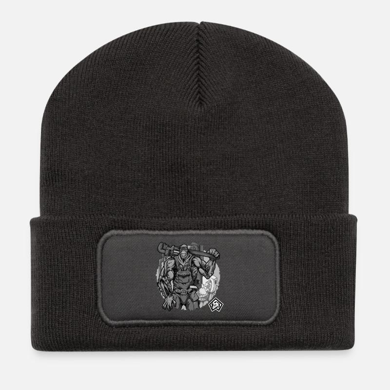 Plumber, plumber, plumber, plumber - Recycled Patch Beanie - dark grey