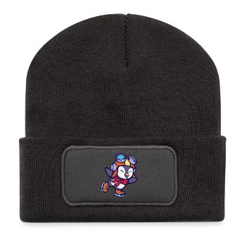 Cool Cute Penguin Animal Bird Ice Skating Cold - Recycled Patch Beanie - dark grey - Front