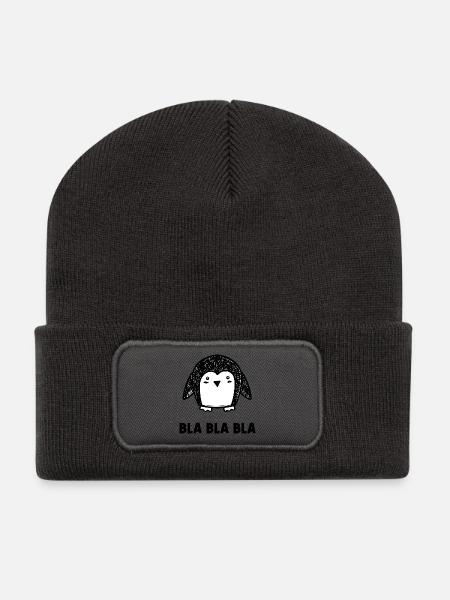 Tier Pinguin Vogel Kalt Spruch Südpol - Recycelte Patch Beanie - Dunkelgrau