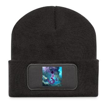 Wunderbare Meerjungfrau in der Tiefsee - Recycelte Patch Beanie - Dunkelgrau - Vorne