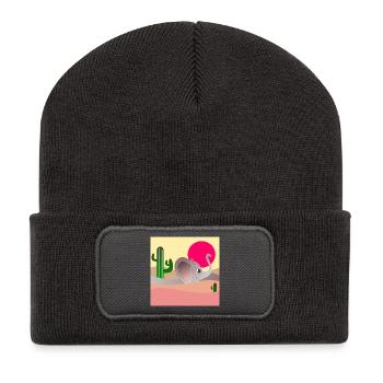 CACTUS DU DÉSERT ÉLÉPHANT - Beanie recyclé à patch - charbon - Devant