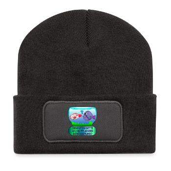 SOJASOßE FISCHFORM - AQUARIUM PFLANZEN - Recycelte Patch Beanie - Dunkelgrau - Vorne