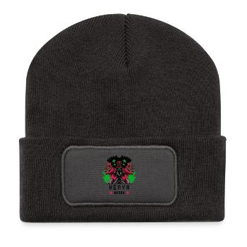 Kenia Königin - Recycelte Patch Beanie - Dunkelgrau - Vorne