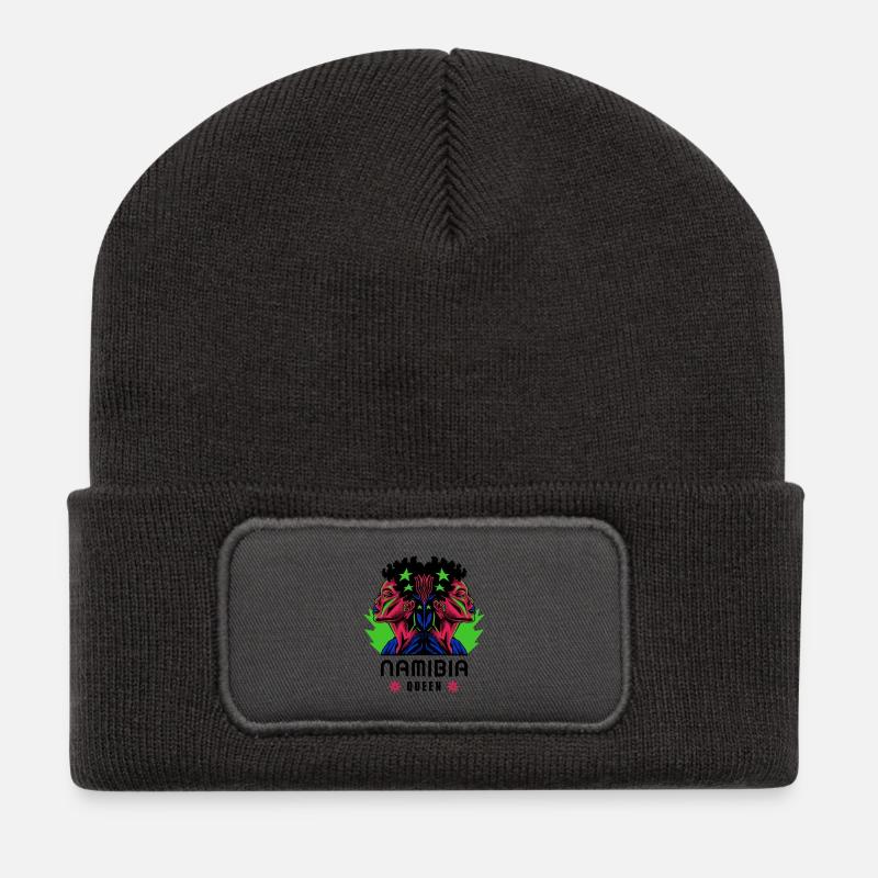 Namibia Königin - Recycelte Patch Beanie - Dunkelgrau