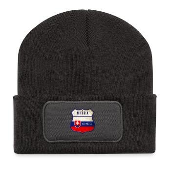 Nitra Slowakei Wappen Flaggen Design - Recycelte Patch Beanie - Dunkelgrau - Vorne