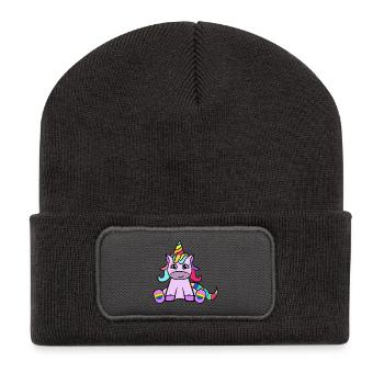 Licorne Cœur Arc-en-ciel Droits de l’Homme LGBT - Beanie recyclé à patch - charbon - Devant
