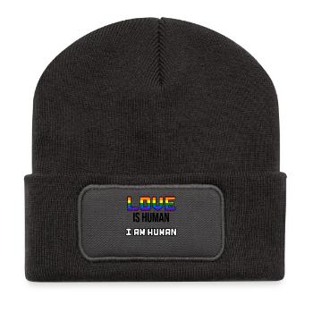 Déclaration d’égalité LGBT Relation homosexuelle - Beanie recyclé à patch - charbon - Devant