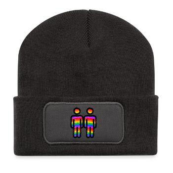 Partenariat LGBT de même sexe Bisexuel - Beanie recyclé à patch - charbon - Devant