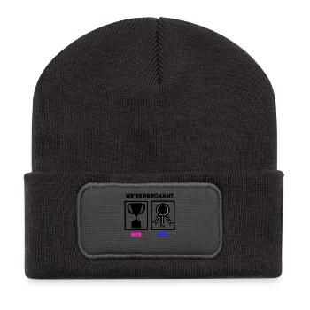 Pregnancy Parents Pregnant Baby Statement - Recycled Patch Beanie - dark grey - Front