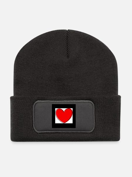 Muttertags Geschenk Mutter Muttertag Geschenkidee - Recycelte Patch Beanie - Dunkelgrau