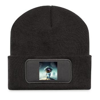 The little astronaut on a planet - Recycled Patch Beanie - dark grey - Front