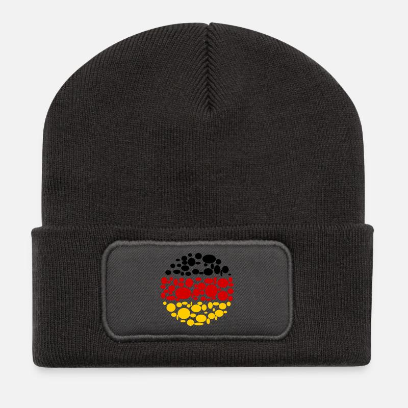 Deutschland - Recycelte Patch Beanie - Dunkelgrau