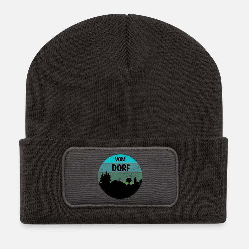 Dorf / Dorfkind - Recycelte Patch Beanie - Dunkelgrau