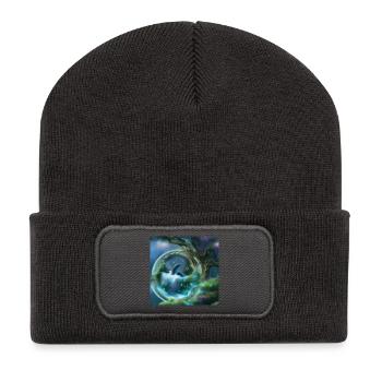 Mignon dauphin dans une bulle au cœur de l’océan - Beanie recyclé à patch - charbon - Devant