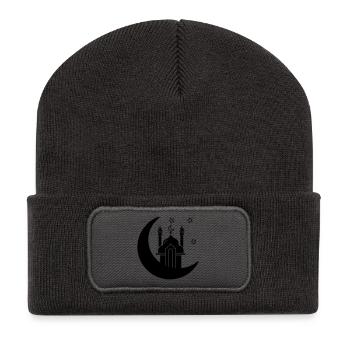 Mosque religious place of worship in moon - Recycled Patch Beanie - dark grey - Front
