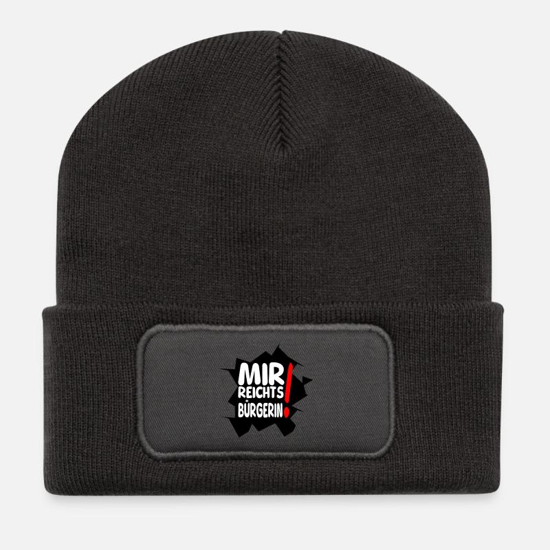 reicht mir II - Recycelte Patch Beanie - Dunkelgrau