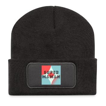 FÊTE DES MÈRES,BONNE FÊTE MAMAN,MAMAN,JE T'AIME - Beanie recyclé à patch - charbon - Devant
